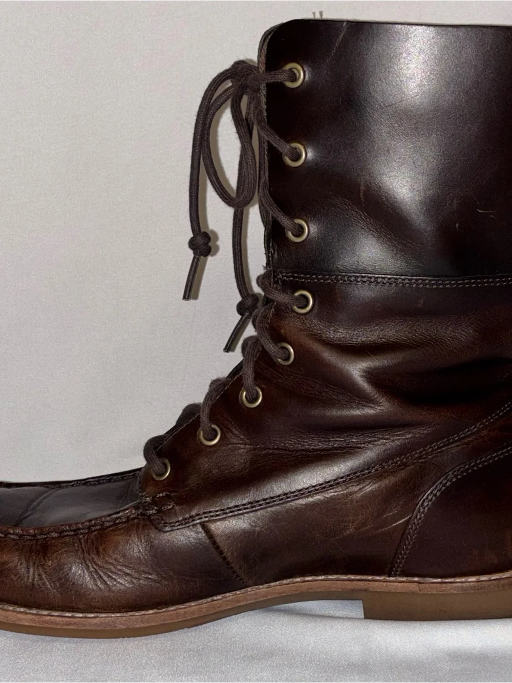UGG Australia Larus Leather Grizzly Brown Waterproof Boots Men's Size 8